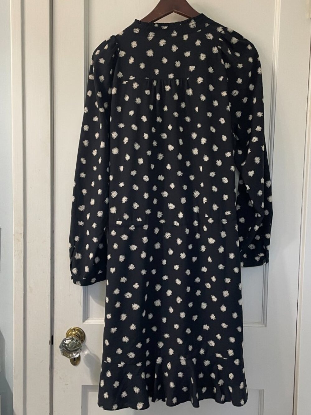 Rebecca Taylor Dandelion-Print Silk Shirtdress, Black Size 12 - Picture 3 of 7
